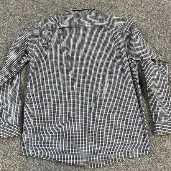 Ex Officio Mens Shirt XL Blue Plaid Long Sleeve Hiking Vented Pockets Snap Front - Picture 10 of 12
